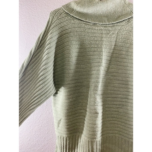 Anthropologie Moth Ribbed Turtleneck Knit Green Sweater - Picture 12 of 13